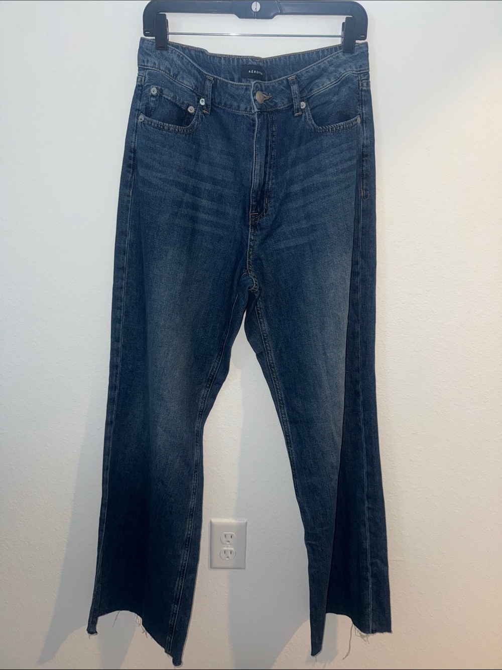 Aeropostale Women’s Dark Blue Denim Jeans - High rise Wide Leg